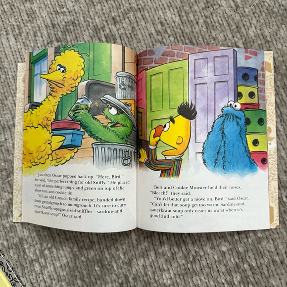 Vintage Sesame Street Little Golden Books Lot Big Bird Grover Cookie Monster - Picture 9 of 9